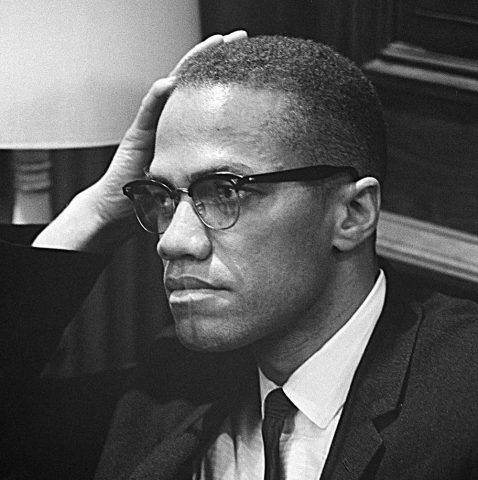 Portrait photograph of Malcolm X (1964)