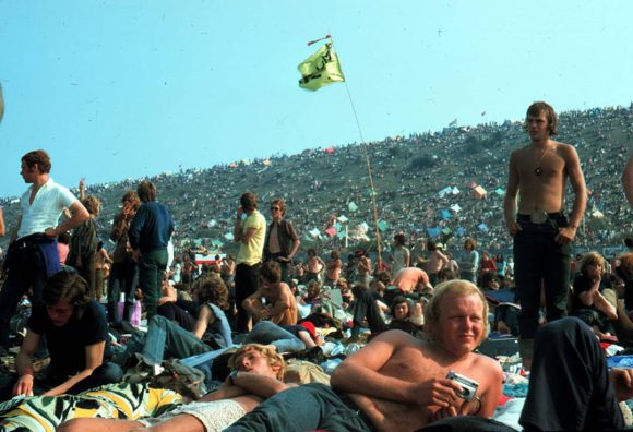 Picture of thousands of people attending the Isle of Weight Festival (1970)