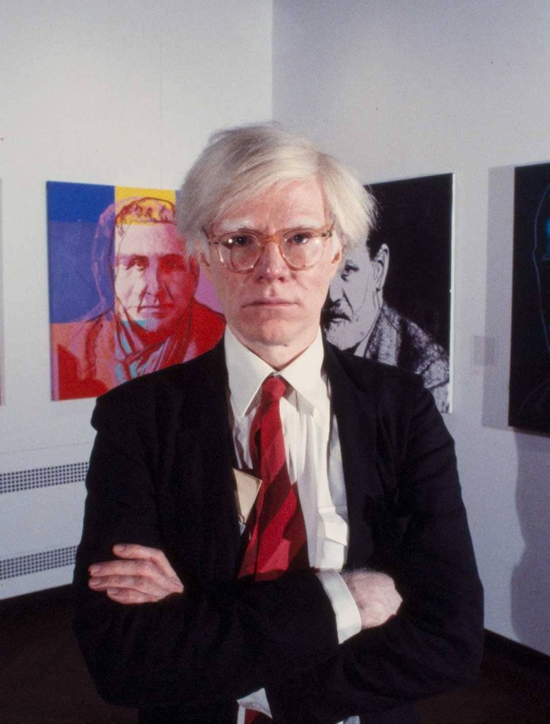 Portrait photograph of Andy Warhol at the Jewish Museum (1980)