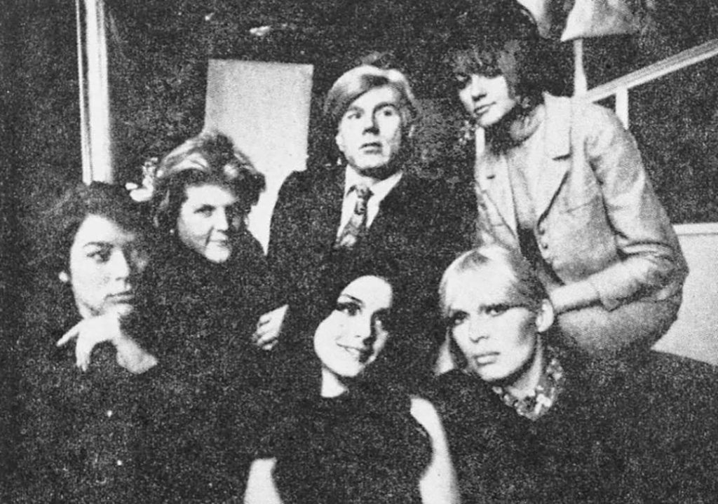 Picture of Andy Warhol and some of his friends at 'The Factory' (1967)