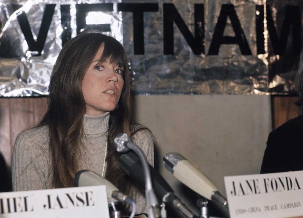 Jane Fonda at the anti-Vietnam war press conference (1975)