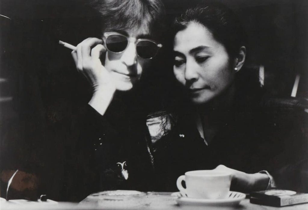 Publicity photo of John Lennon and Yoko Ono for their album 'Double Fantasy' (1980)
