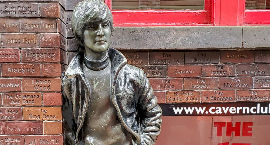 John Lennon statue on Mathew Street in Liverpool near The Cavern Club (2019)