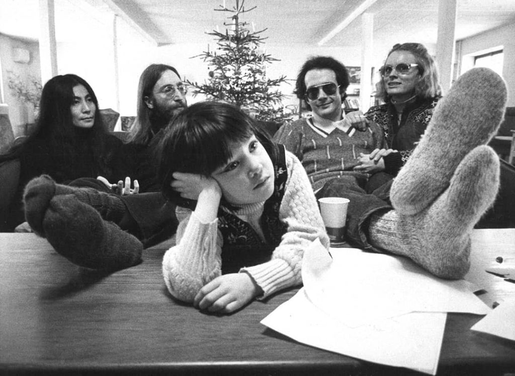 Yoko Ono and John Lennon visiting Ono's former husband Anthony Cox and his wife, Belinda, along with Kyoko, the only child of Ono and Cox's previous relationship, North Jutland, Denmark (1970)